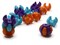 20 15mm Mixed Stacking Beads - Purple Blue and Orange Plastic Rondelle Beads